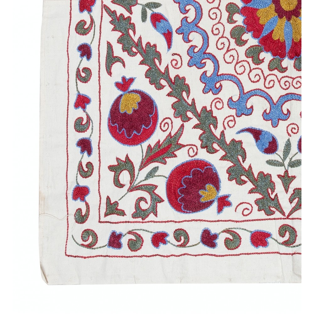 Hand Embroidered Wall Hanging. New Tablecloth. Cotton Sofa Spread. Modern Throw