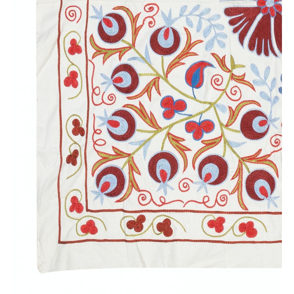 Embroidered Wall Hanging. Cotton Tablecloth. Handmade Sofa Spread. Modern Throw