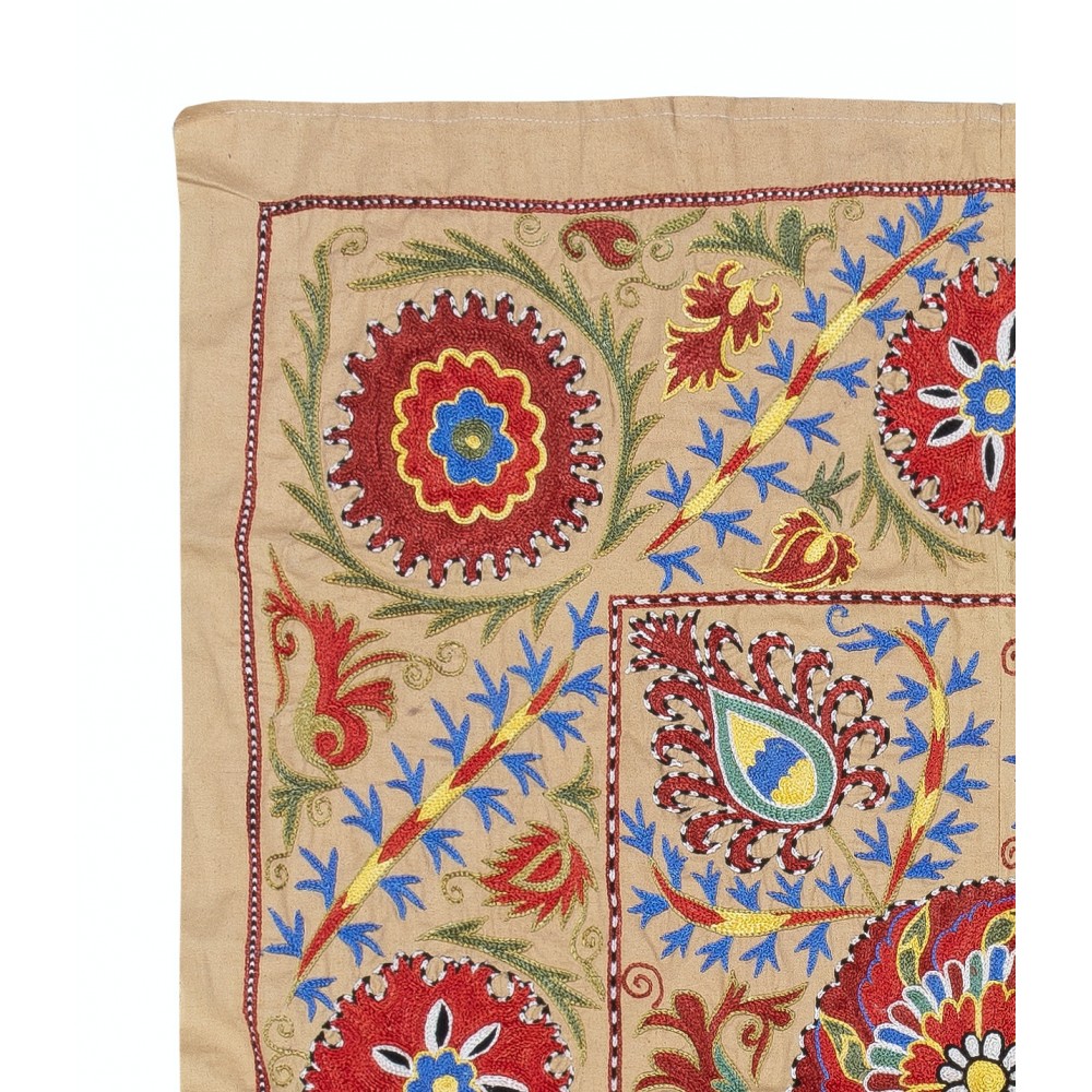 Silk Hand Embroidery Wall Hanging. Modern Bed Cover. Decorative Tablecloth. New Throw
