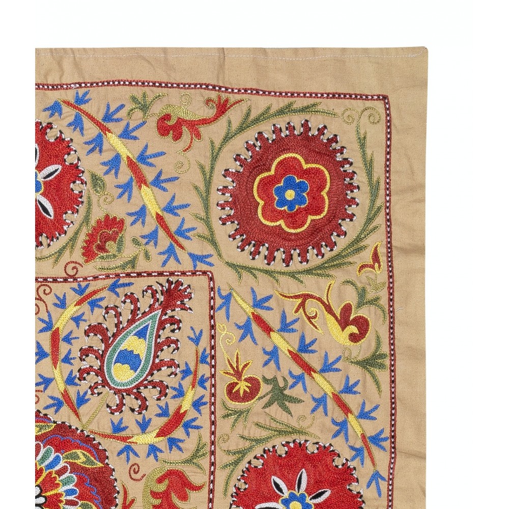 Silk Hand Embroidery Wall Hanging. Modern Bed Cover. Decorative Tablecloth. New Throw