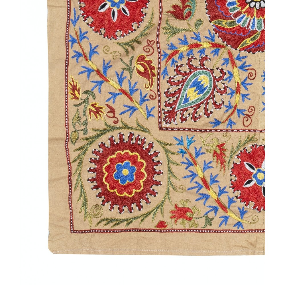 Silk Hand Embroidery Wall Hanging. Modern Bed Cover. Decorative Tablecloth. New Throw