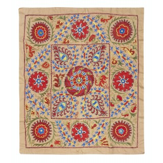 Silk Hand Embroidery Wall Hanging. New Bed Cover. Decorative Tablecloth. New Throw