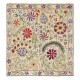 Silk Embroidery Wall Hanging. Modern Bed Cover. Handmade Suzani Tablecloth