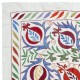 Modern Embroidered Wall Hanging, Floral Design Silk and Cotton Bed Cover