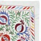 Modern Embroidered Wall Hanging, Floral Design Silk and Cotton Bed Cover