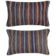 SET OF 2 - Vintage Wool Kilim Cushion Covers. A pair of Accent Pillows. Handwoven Lumbar Pillows SET OF 2 - Vintage Wool Kilim Cushion Covers. A pair of Accent Pillows. Handwoven Lumbar Pillows