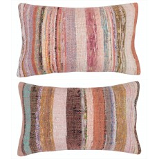 SET OF 2 - Handwoven Kilim Cushion Covers. Vintage Cotton Throw Pillows. Turkish Pillowcases. A pair of Accent Pillow Covers