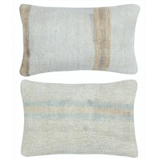 SET OF 2 - Handwoven Hemp Cushion Covers. Turkish Kilim Throw Pillows. A pair of Lumbar Pillows