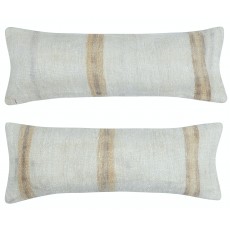SET OF 2 - Handwoven Hemp Cushion Covers. Turkish Kilim Throw Pillows. A pair of Lumbar Pillows