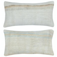 SET OF 2 - Handwoven Cushion Covers. Vintage Kilim Lumbar Pillow Covers. Hemp Turkish Accent Pillows