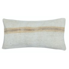 Vintage Kilim Lumbar Pillow Cover. Handwoven Accent Pillow. Cream Throw Pillow. Turkish Cushion Cover