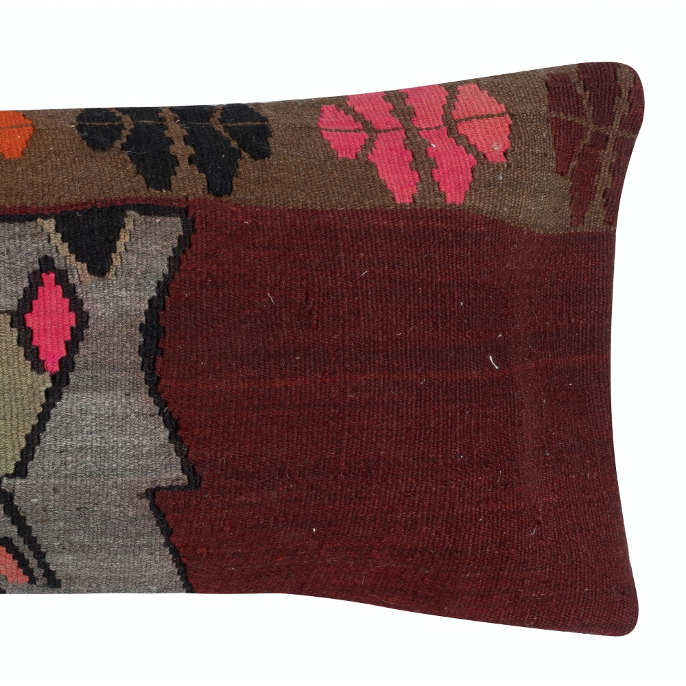 Traditional Kilim Lumbar Pillow Cover. Handwoven Turkish Accent Pillow. Wool Cushion Cover Traditional Kilim Lumbar Pillow Cover. Handwoven Turkish Accent Pillow. Wool Cushion Cover