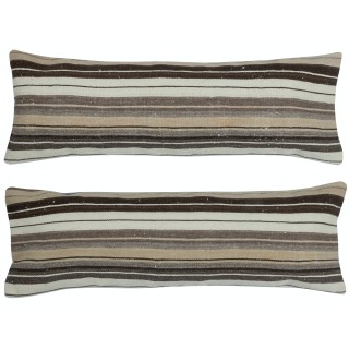 SET OF 2 - Handmade Turkish Lumbar Pillow Covers. A pair of Kilim Accent Pillows. Turkish Cushion Covers