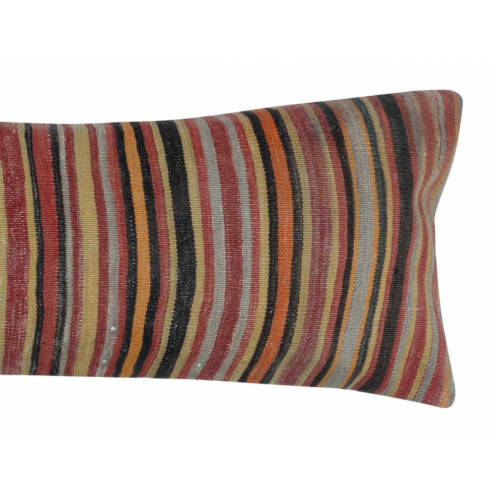 Kilim Lumbar Pillow Cover. Handwoven Accent Pillow. Wool Throw Pillow. Striped Cushion Cover Kilim Lumbar Pillow Cover. Handwoven Accent Pillow. Wool Throw Pillow. Striped Cushion Cover
