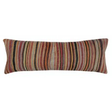Kilim Lumbar Pillow Cover. Handwoven Accent Pillow. Wool Throw Pillow. Striped Cushion Cover