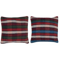 SET OF 2 - Handwoven Cushion Covers. A pair of Kilim Accent Pillows. Vintage Throw Pillows