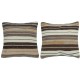 SET OF 2 - Vintage Cushion Covers. Flatweave Kilim Accent Pillows. Striped Wool Throw Pillows SET OF 2 - Vintage Cushion Covers. Flatweave Kilim Accent Pillows. Striped Wool Throw Pillows
