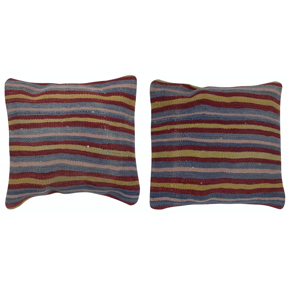 SET OF 2 - Wool Cushion Covers. Flatweave Kilim Accent Pillows. Colorful Striped Throw Pillows SET OF 2 - Wool Cushion Covers. Flatweave Kilim Accent Pillows. Colorful Striped Throw Pillows