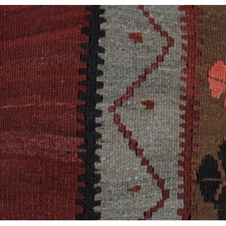 Vintage Wool Kilim Cushion Cover. Handwoven Turkish Accent Pillow. Traditional Throw Pillow