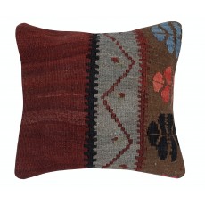 Vintage Wool Kilim Cushion Cover. Handwoven Turkish Accent Pillow. Traditional Throw Pillow