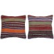 SET OF 2 - Handmade Wool Cushion Covers. Turkish Accent Pillows. Colorful Striped Throw Pillows SET OF 2 - Handmade Wool Cushion Covers. Turkish Accent Pillows. Colorful Striped Throw Pillows