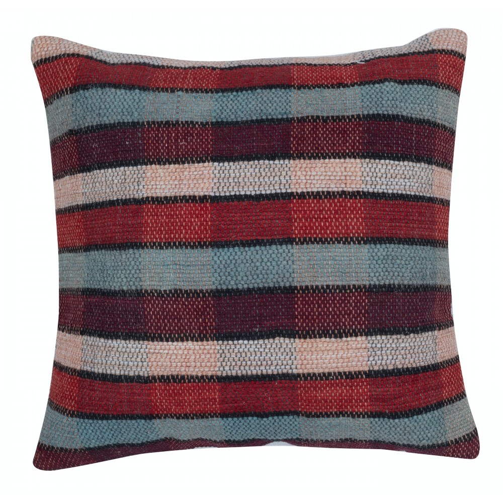 SET OF 2 - Handwoven Wool Cushion Covers. Turkish Accent Pillows. Colorful Striped Throw Pillows