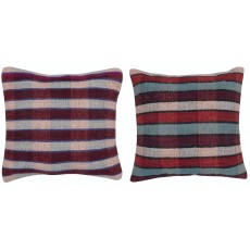 SET OF 2 - Handwoven Wool Cushion Covers. Turkish Accent Pillows. Colorful Striped Throw Pillows