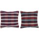 SET OF 2 - Handwoven Wool Cushion Covers. Turkish Accent Pillows. Colorful Striped Throw Pillows