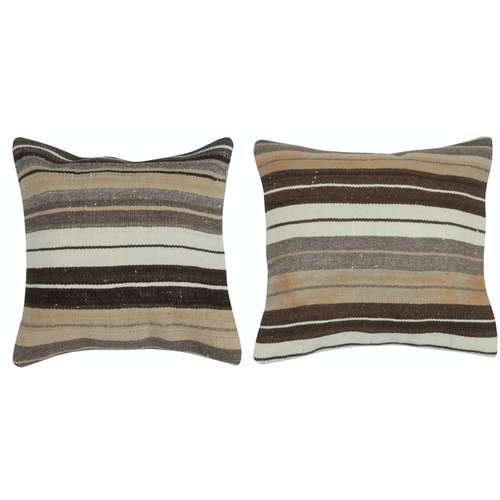 SET OF 2 - Handwoven Cushion Covers. Turkish Accent Pillows. Striped Throw Pillows. Wool Toss Pillows SET OF 2 - Handwoven Cushion Covers. Turkish Accent Pillows. Striped Throw Pillows. Wool Toss Pillows