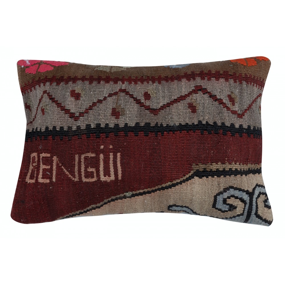 Traditional Lumbar Pillow Cover. Handwoven Turkish Accent Pillow. Wool Throw Pillow. Kilim Cushion Cover Traditional Lumbar Pillow Cover. Handwoven Turkish Accent Pillow. Wool Throw Pillow. Kilim Cushion Cover