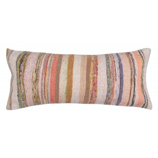 SET OF 2 - Handwoven Turkish Kilim Cushion Covers. Vintage Cotton Throw Pillows. A pair of Lumbar Pillow Covers
