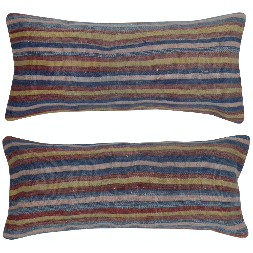 SET OF 2 - Handwoven Lumbar Pillow Covers. A pair of Kilim Accent Pillows. Striped Throw Pillows. Cushion Covers SET OF 2 - Handwoven Lumbar Pillow Covers. A pair of Kilim Accent Pillows. Striped Throw Pillows. Cushion Covers