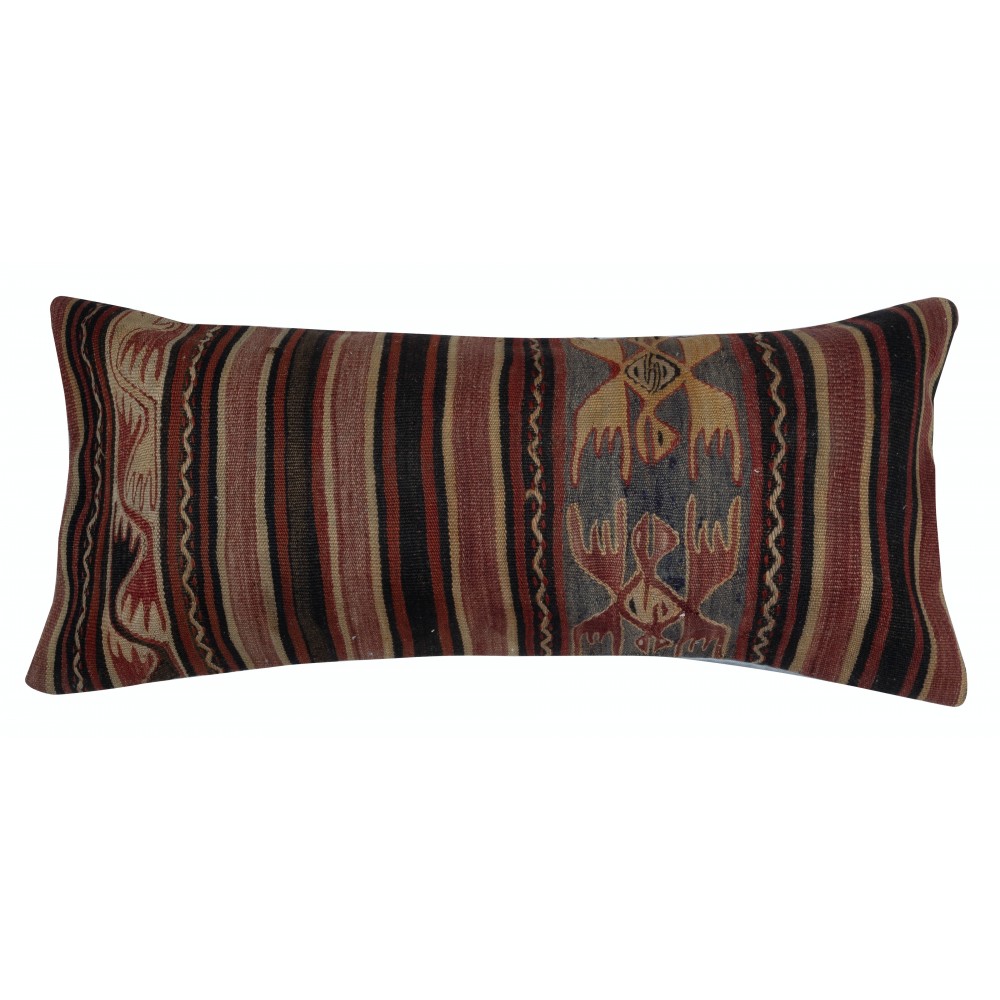 SET OF 2 - Handwoven Lumbar Pillow Covers. Ethnic Cushion Covers. Kilim Accent Pillows. Turkish Throw Pillows