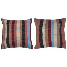 SET OF 2 - Handmade Striped Kilim Cushion Covers. Vintage Throw Pillows. A pair of Accent Pillows