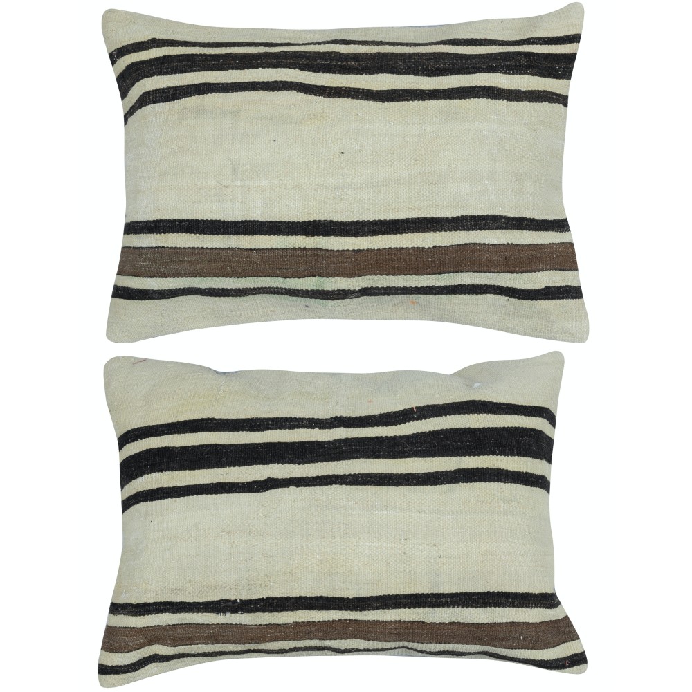 SET OF 2 - Turkish Cushion Covers. Flatweave Kilim Accent Pillows. Striped Throw Pillows SET OF 2 - Turkish Cushion Covers. Flatweave Kilim Accent Pillows. Striped Throw Pillows