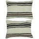 SET OF 2 - Turkish Cushion Covers. Flatweave Kilim Accent Pillows. Striped Throw Pillows SET OF 2 - Turkish Cushion Covers. Flatweave Kilim Accent Pillows. Striped Throw Pillows