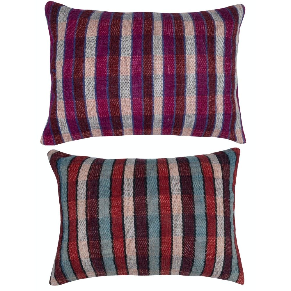 SET OF 2 - Turkish Cushion Covers. Flatweave Kilim Accent Pillows. Colorful Striped Throw Pillows SET OF 2 - Turkish Cushion Covers. Flatweave Kilim Accent Pillows. Colorful Striped Throw Pillows