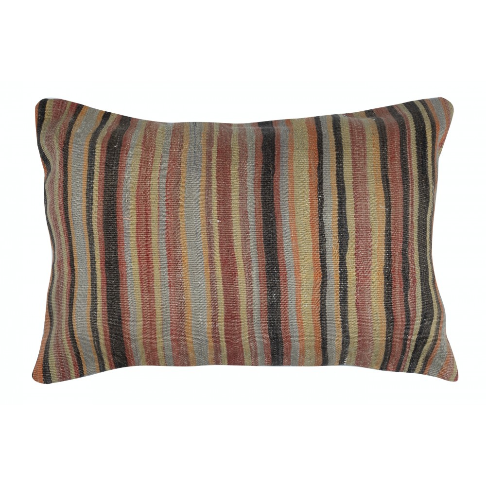 SET OF 2 - Handwoven Striped Kilim Cushion Covers. Vintage Throw Pillows. A pair of Accent Pillows