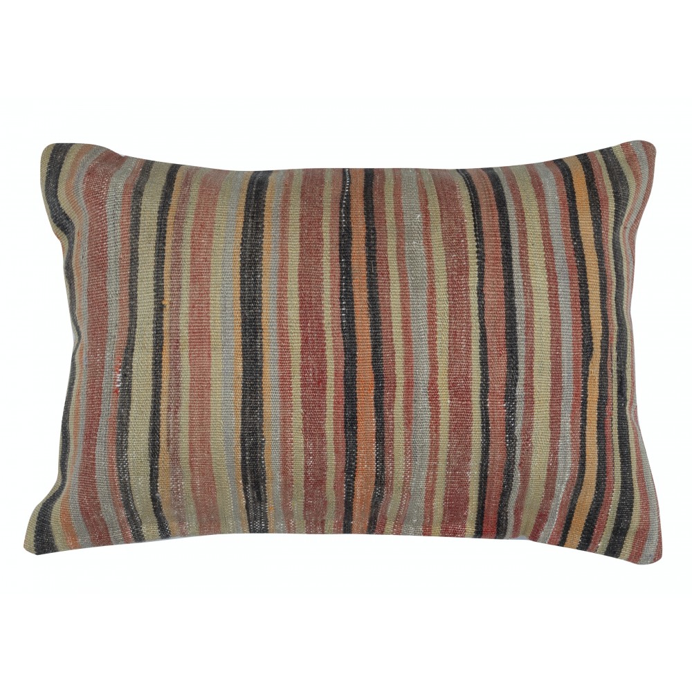 SET OF 2 - Handwoven Striped Kilim Cushion Covers. Vintage Throw Pillows. A pair of Accent Pillows