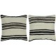 SET OF 2 - Vintage Cushion Covers. Flatweave Kilim Accent Pillows. Wool Striped Throw Pillows SET OF 2 - Vintage Cushion Covers. Flatweave Kilim Accent Pillows. Wool Striped Throw Pillows