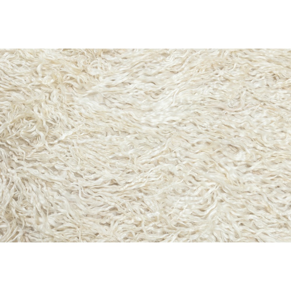 Vintage Handmade Shag Pile Rug Made of Natural Beige Mohair Wool Vintage Handmade Shag Pile Rug Made of Natural Beige Mohair Wool