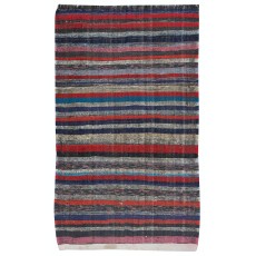 Adjustable Flat-Weave Turkish Kilim. Handmade Vintage Cotton Rag Rug. Flat-Weave Carpet
