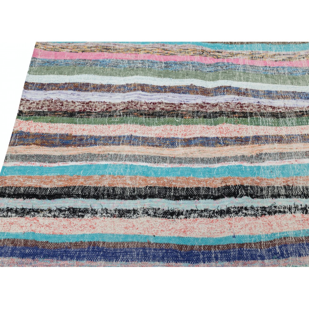 Vintage Turkish Runner Rug, Handwoven Hallway Kilim Rag Rug, Multicolor Striped Long Hallway Rug Vintage Turkish Runner Rug, Handwoven Hallway Kilim Rag Rug, Multicolor Striped Long Hallway Rug