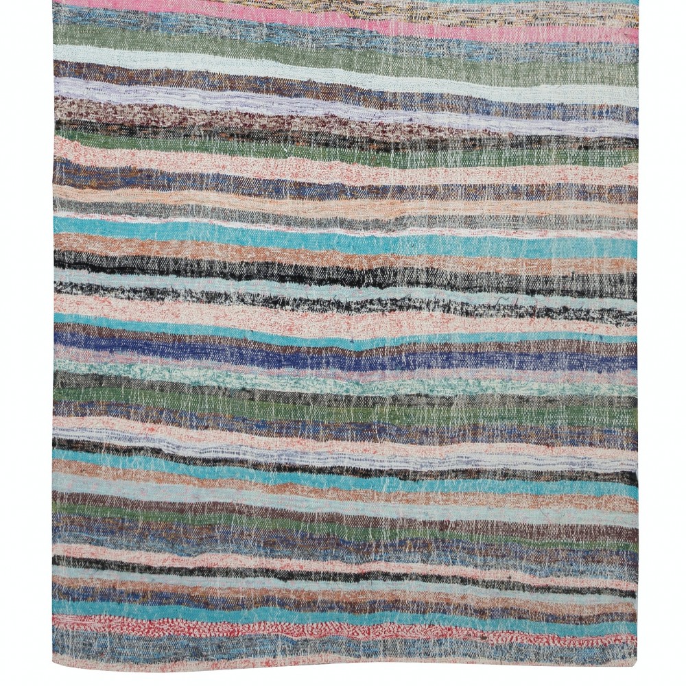Vintage Turkish Runner Rug, Handwoven Hallway Kilim Rag Rug, Multicolor Striped Long Hallway Rug Vintage Turkish Runner Rug, Handwoven Hallway Kilim Rag Rug, Multicolor Striped Long Hallway Rug