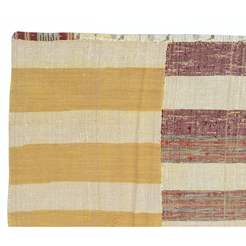 Vintage Multicolor Kilim. Handwoven Turkish Cotton Rag Rug. Adjustable Size Vintage Multicolor Kilim. Handwoven Turkish Cotton Rag Rug. Adjustable Size