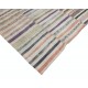 Multicolored Striped Kilim. Handwoven Cotton Turkish Rag Rug. Vintage Carpet. Adjustable Size Multicolored Striped Kilim. Handwoven Cotton Turkish Rag Rug. Vintage Carpet. Adjustable Size