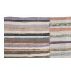 Multicolored Striped Kilim. Handwoven Cotton Turkish Rag Rug. Vintage Carpet. Adjustable Size Multicolored Striped Kilim. Handwoven Cotton Turkish Rag Rug. Vintage Carpet. Adjustable Size