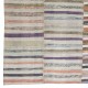 Multicolored Striped Kilim. Handwoven Cotton Turkish Rag Rug. Vintage Carpet. Adjustable Size Multicolored Striped Kilim. Handwoven Cotton Turkish Rag Rug. Vintage Carpet. Adjustable Size