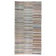 Multicolored Striped Kilim. Handwoven Cotton Turkish Rag Rug. Vintage Carpet. Adjustable Size Multicolored Striped Kilim. Handwoven Cotton Turkish Rag Rug. Vintage Carpet. Adjustable Size
