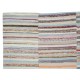 Handmade Turkish Kilim. Vintage Cotton Rag Rug. Multicolored Stripe Pattern Carpet Handmade Turkish Kilim. Vintage Cotton Rag Rug. Multicolored Stripe Pattern Carpet